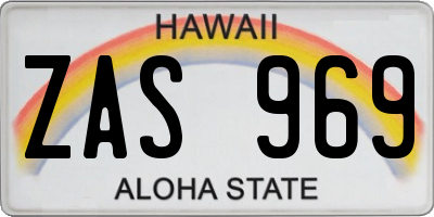 HI license plate ZAS969
