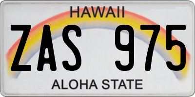 HI license plate ZAS975