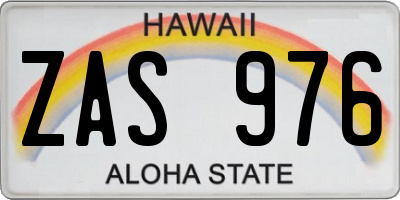 HI license plate ZAS976