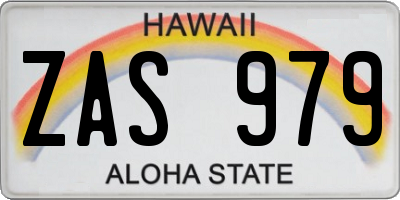 HI license plate ZAS979
