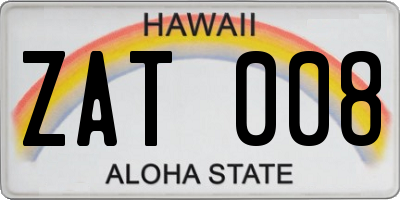 HI license plate ZAT008