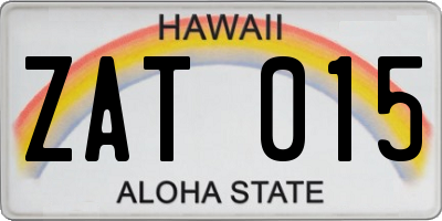 HI license plate ZAT015