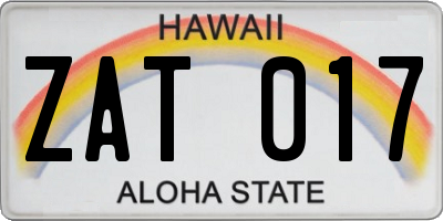 HI license plate ZAT017