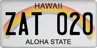 HI license plate ZAT020