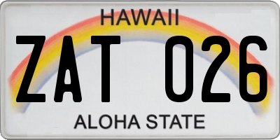HI license plate ZAT026