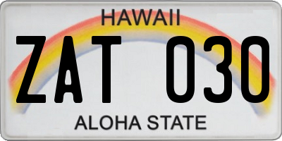 HI license plate ZAT030