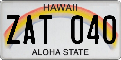 HI license plate ZAT040