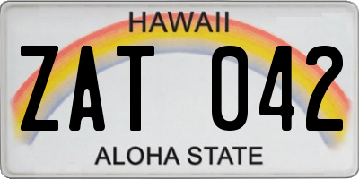 HI license plate ZAT042