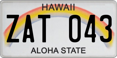 HI license plate ZAT043