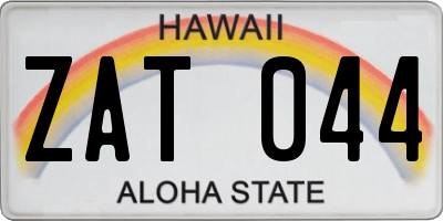 HI license plate ZAT044