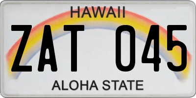 HI license plate ZAT045
