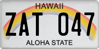 HI license plate ZAT047