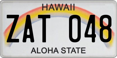 HI license plate ZAT048