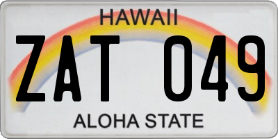 HI license plate ZAT049