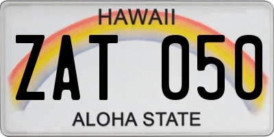 HI license plate ZAT050