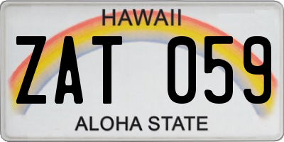 HI license plate ZAT059