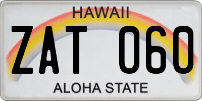 HI license plate ZAT060