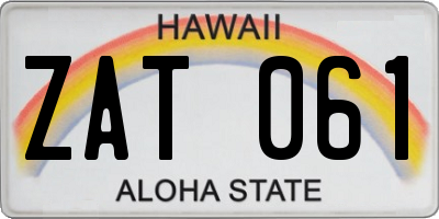 HI license plate ZAT061