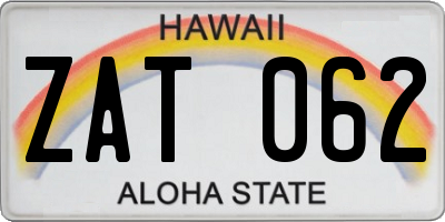 HI license plate ZAT062
