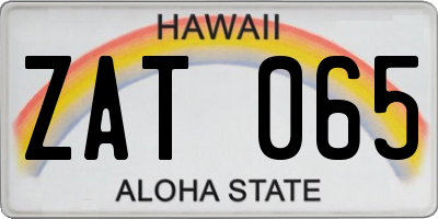 HI license plate ZAT065