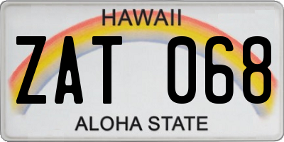 HI license plate ZAT068