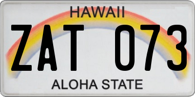 HI license plate ZAT073