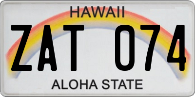 HI license plate ZAT074
