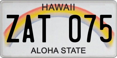 HI license plate ZAT075