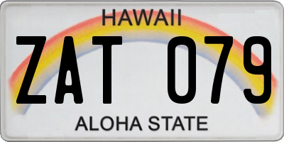 HI license plate ZAT079