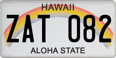 HI license plate ZAT082
