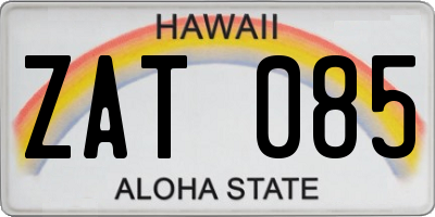 HI license plate ZAT085