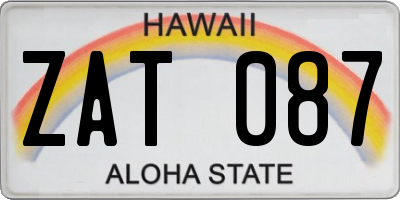 HI license plate ZAT087