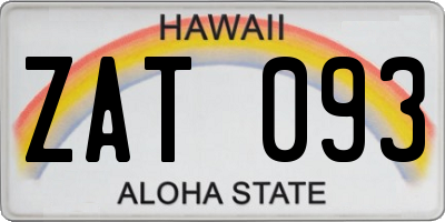 HI license plate ZAT093
