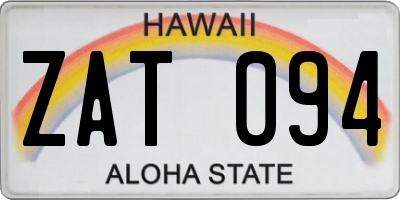HI license plate ZAT094