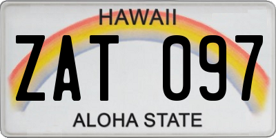 HI license plate ZAT097