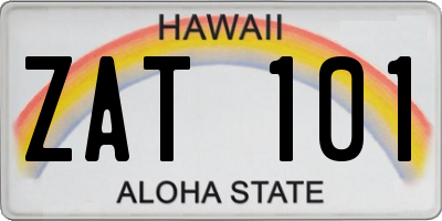 HI license plate ZAT101