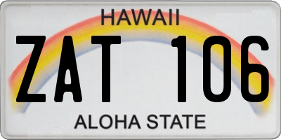 HI license plate ZAT106