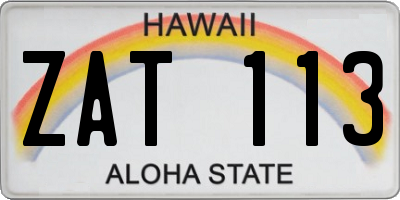 HI license plate ZAT113