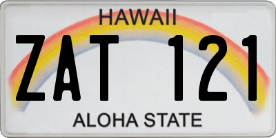 HI license plate ZAT121