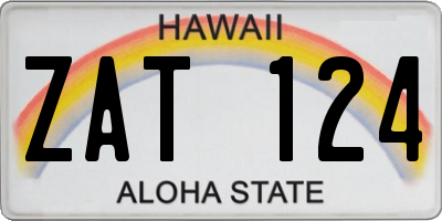 HI license plate ZAT124