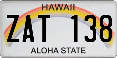 HI license plate ZAT138