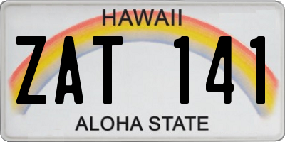 HI license plate ZAT141
