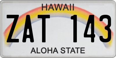 HI license plate ZAT143