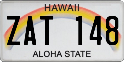 HI license plate ZAT148