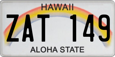 HI license plate ZAT149
