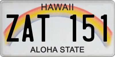 HI license plate ZAT151