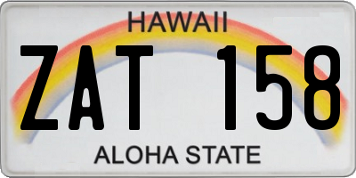 HI license plate ZAT158