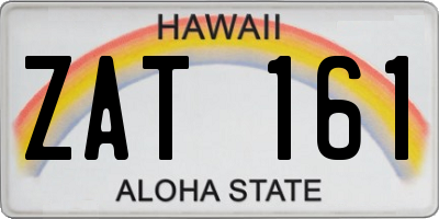 HI license plate ZAT161