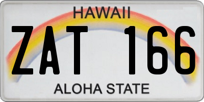 HI license plate ZAT166
