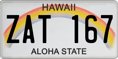 HI license plate ZAT167